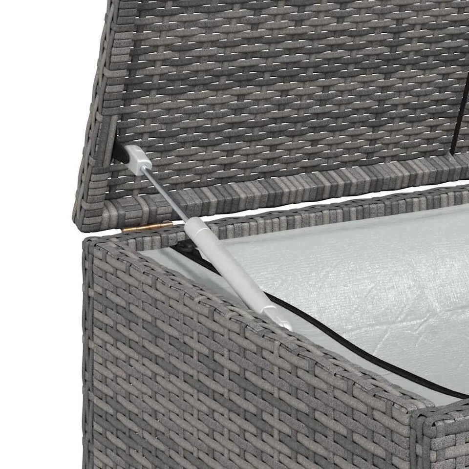 vidaXL - Opbergkist - Grijs - Poly rattan