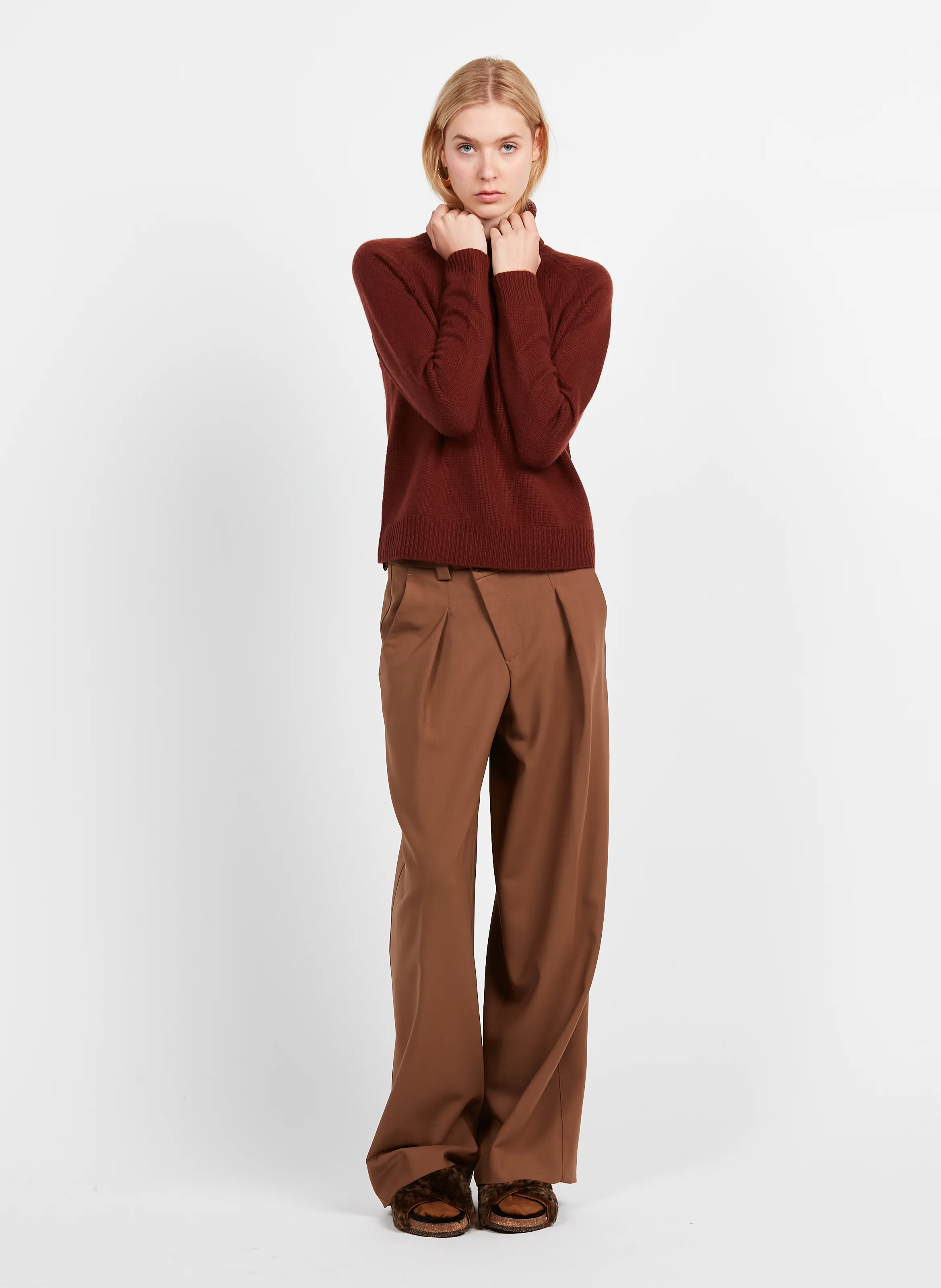 Sandales fourrée en cuir| Multicolore