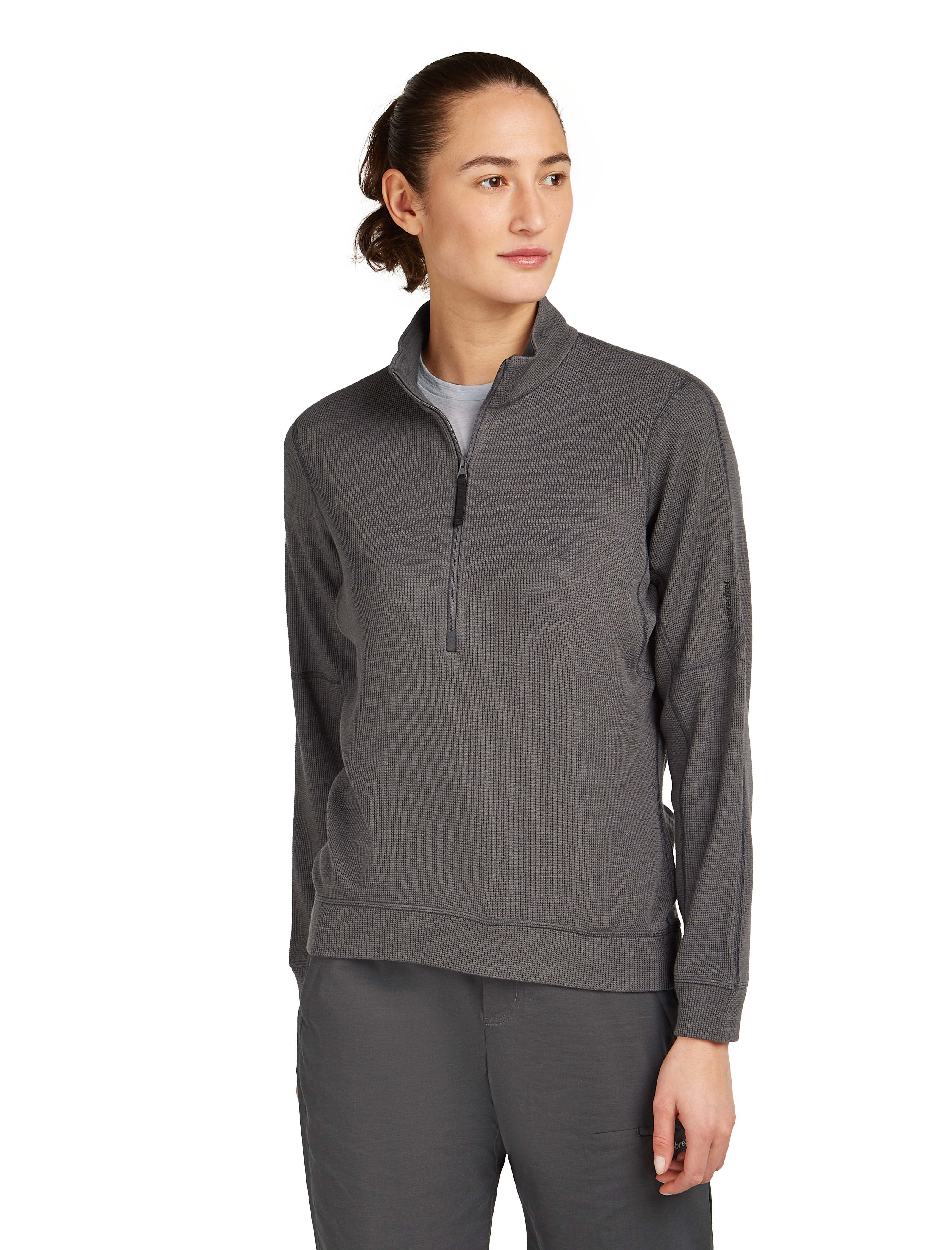W Merino Blend 260 Waffle Knit Wander LS Half Zip