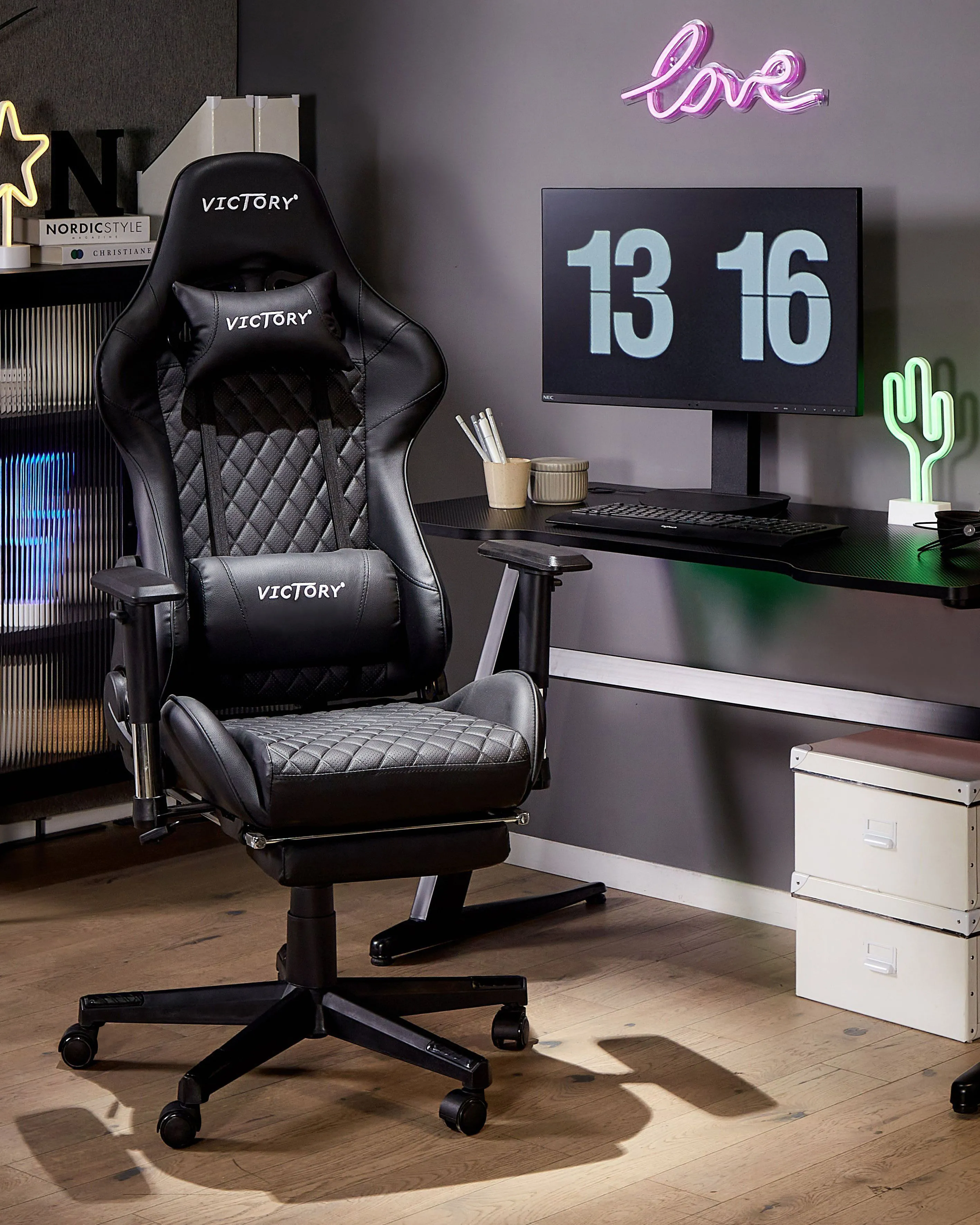 Gamestoel VICTORY Kunstleer Zwart