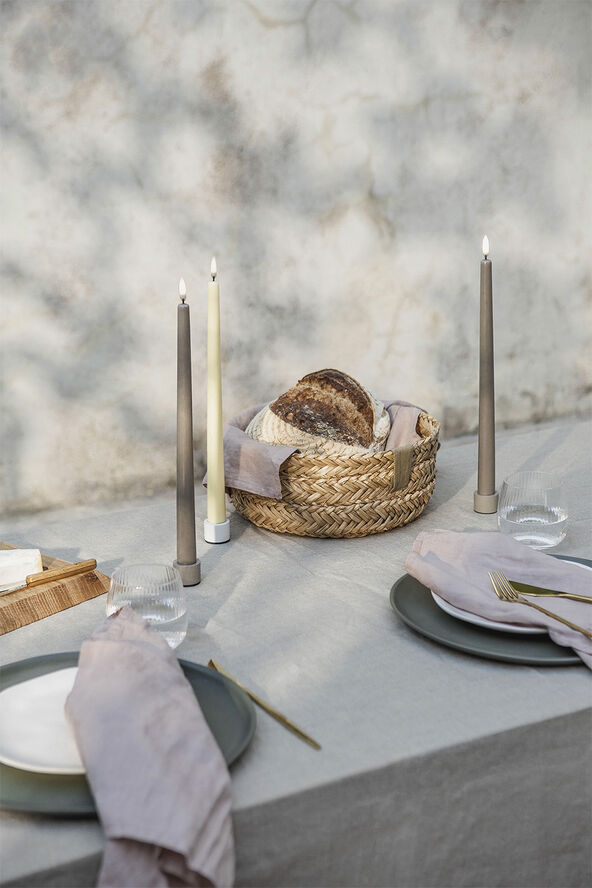 Uyuni LED slim taper candle, Sandstone, Smooth, 2-pack, 2,3x32 cm Sand