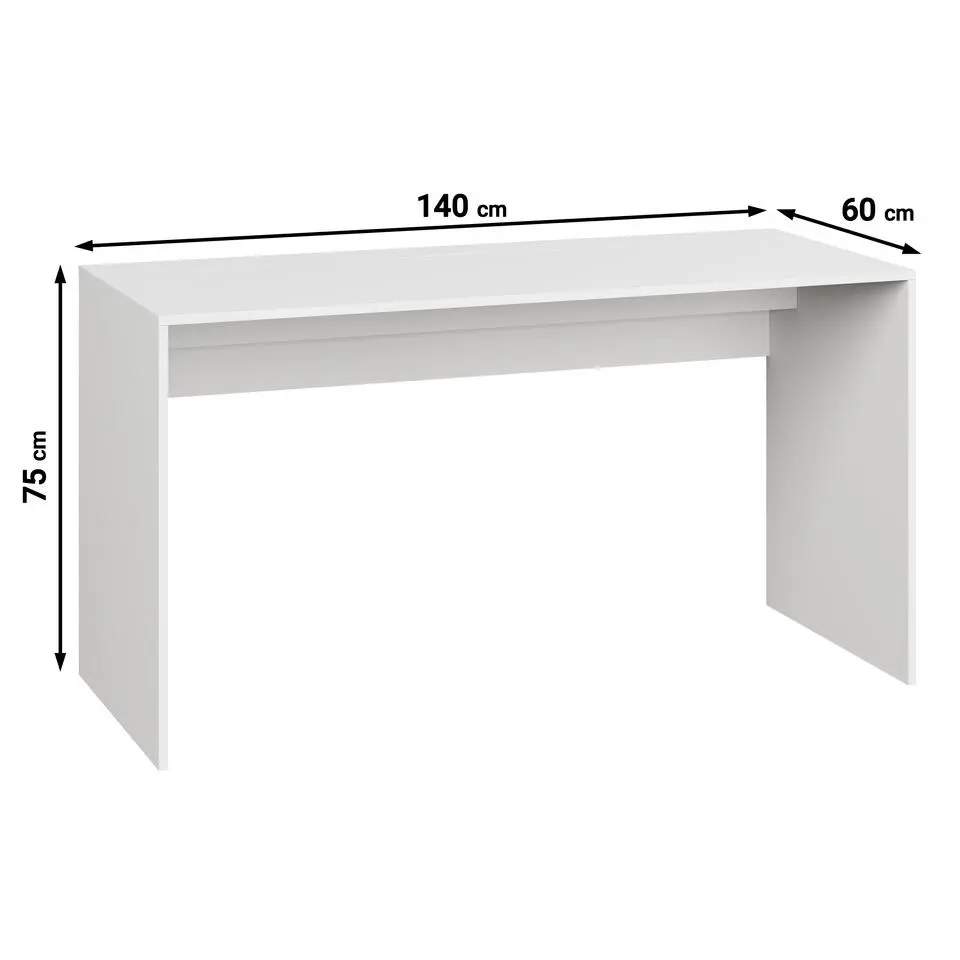Meubella - Bureau Nyon - Wit - 140 cm