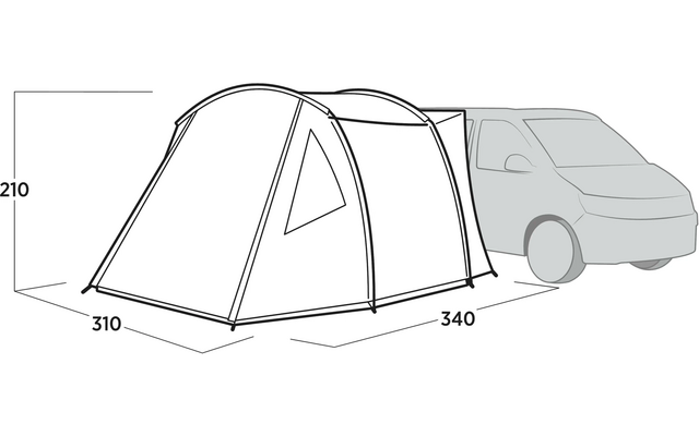 Easy Camp Eidfjord Busvorzelt freistehend oder am Fahrzeug nutzbar 340 x 310 x 210 cm