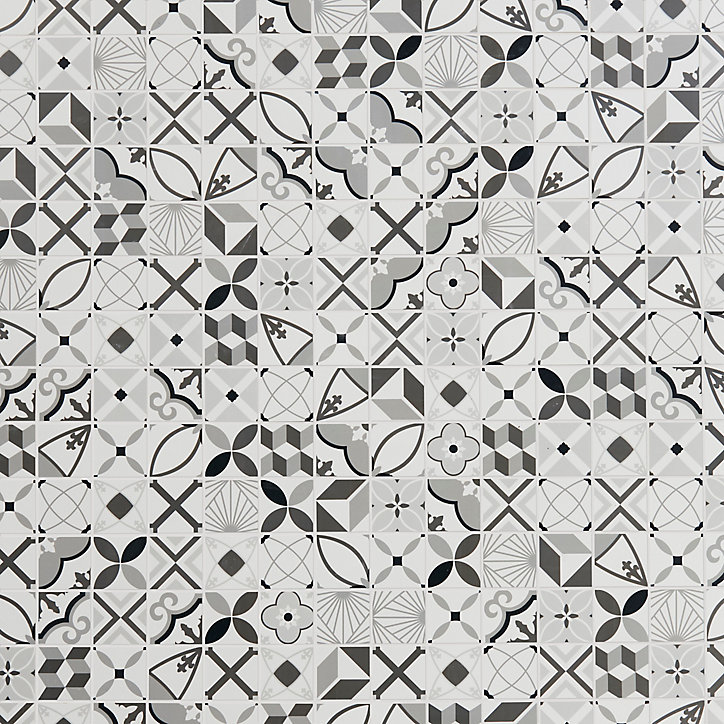 Mosaïque décoratif 30x30 cm noir et blanc