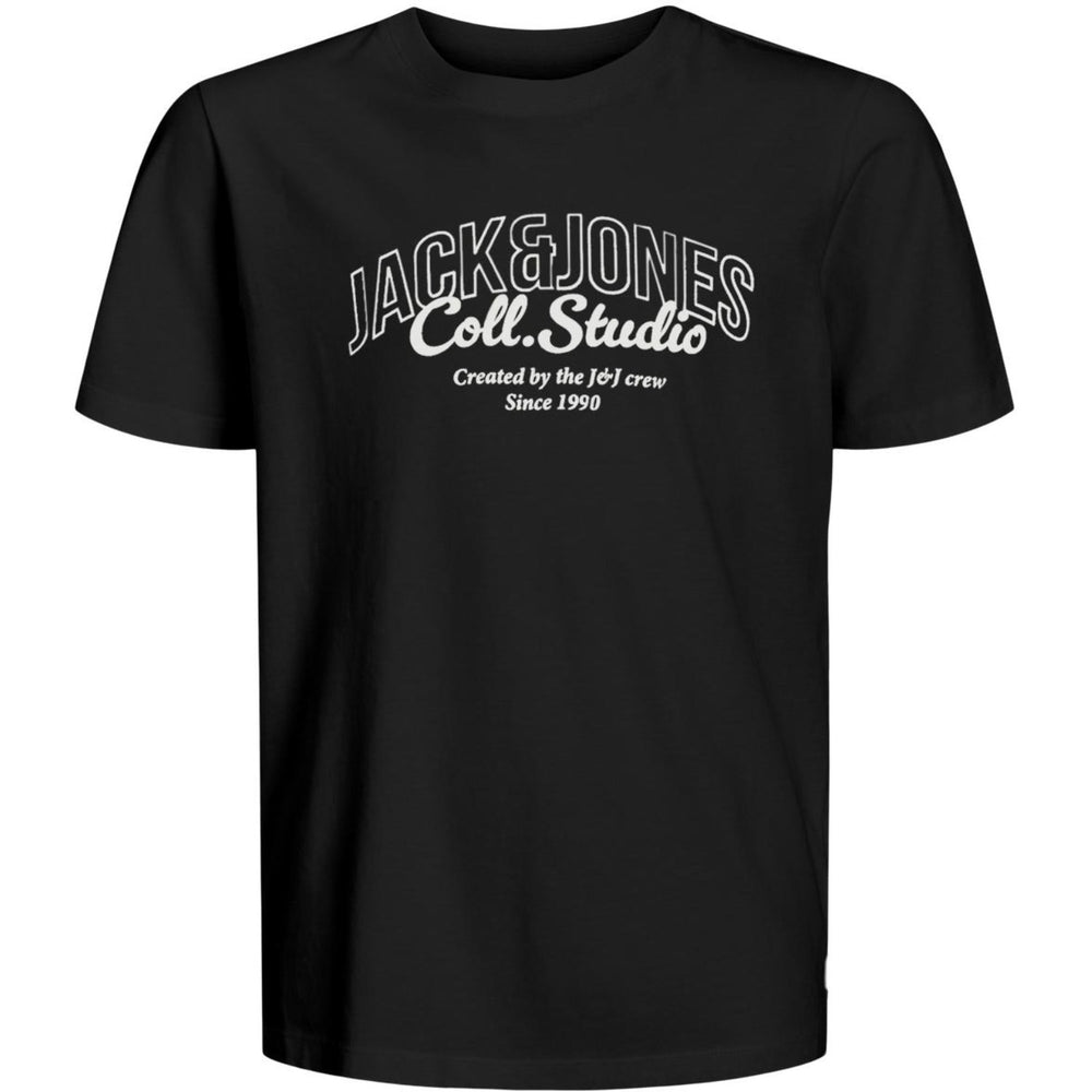 Køb Jack & Jones Junior Black Big Print Jjmakoto Tee Ss Crew Neck Jnr