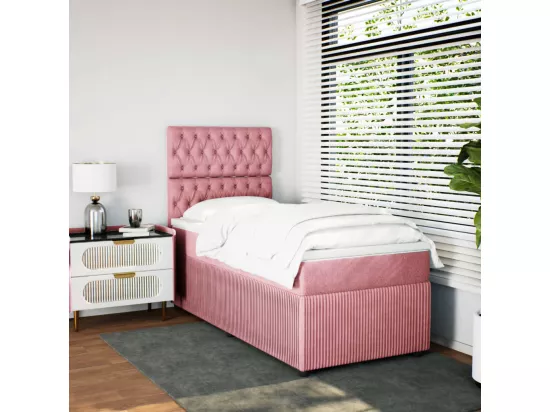 Sommier à lattes de lit avec matelas Rose 90x190 cm Velours