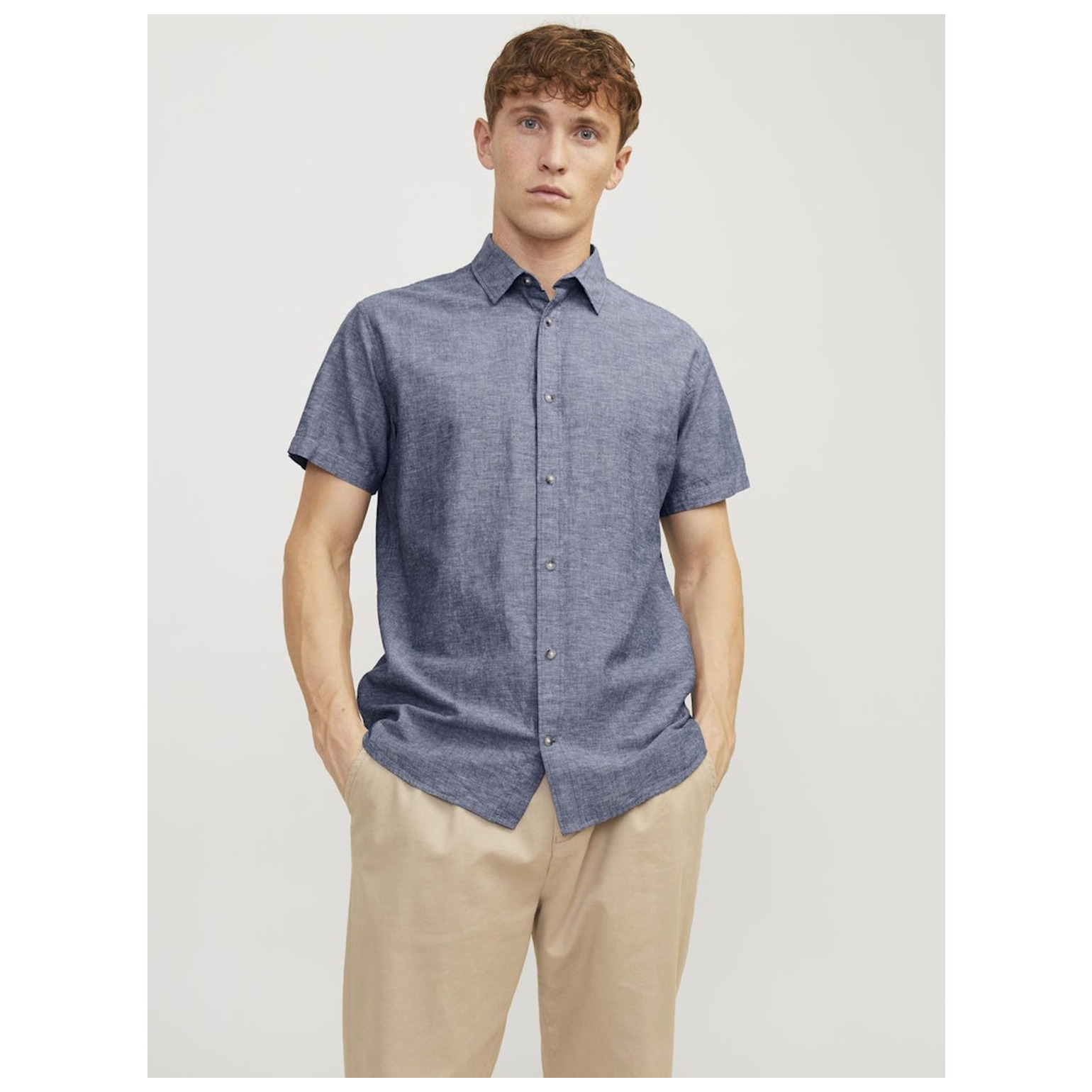 Jack & Jones JJESUMMER LINEN BLEND SHIRT SS