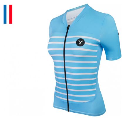 Maillot Manches Courtes Femme LeBram Ventoux Bleu Ciel Coupe Ajustée