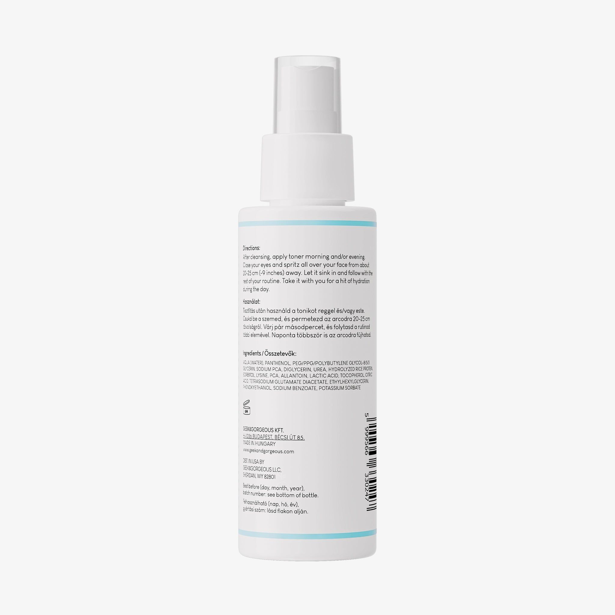 Geek & Gorgeous Liquid Hydration- Hydrierendes Gesichtsspray mit 5% Panthenol ,110 ml