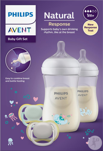 Philips Avent Natural SCD837/11 Coffret De Démarrage Déco 0+ Mois 4 Pièces