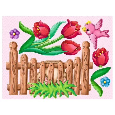 URSUS Wand- und Fensterbild Frühling, 5 Stanzbögen
