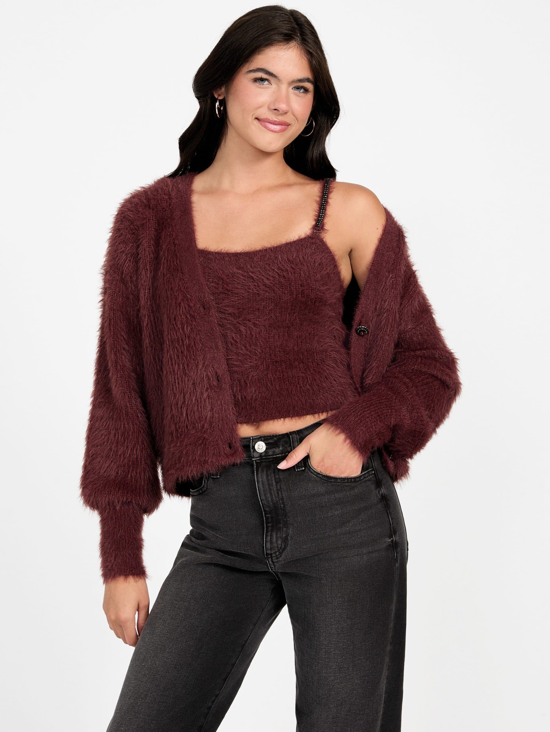 Top cropped Keyla Fuzzy Sweater