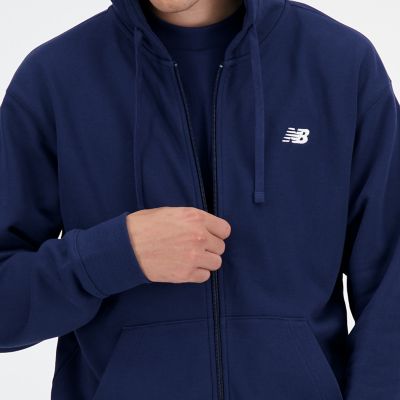 New BalanceStacked Logo French Terry FZ Hoodie - blau