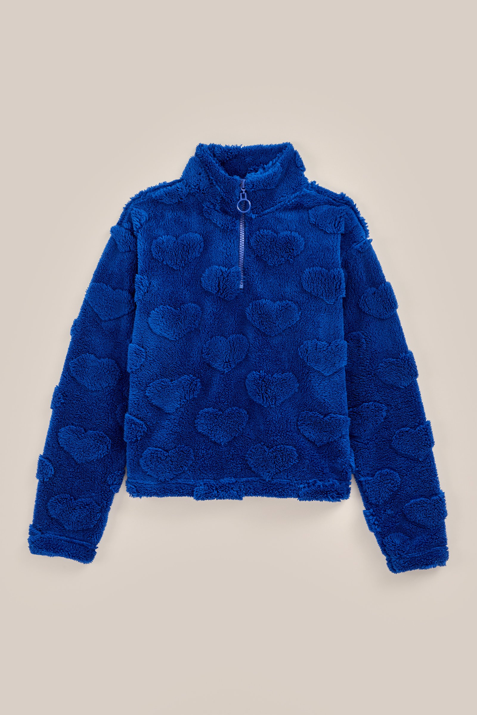 Meisjes sweatvest met structuur WE Fashion Kobaltblauw