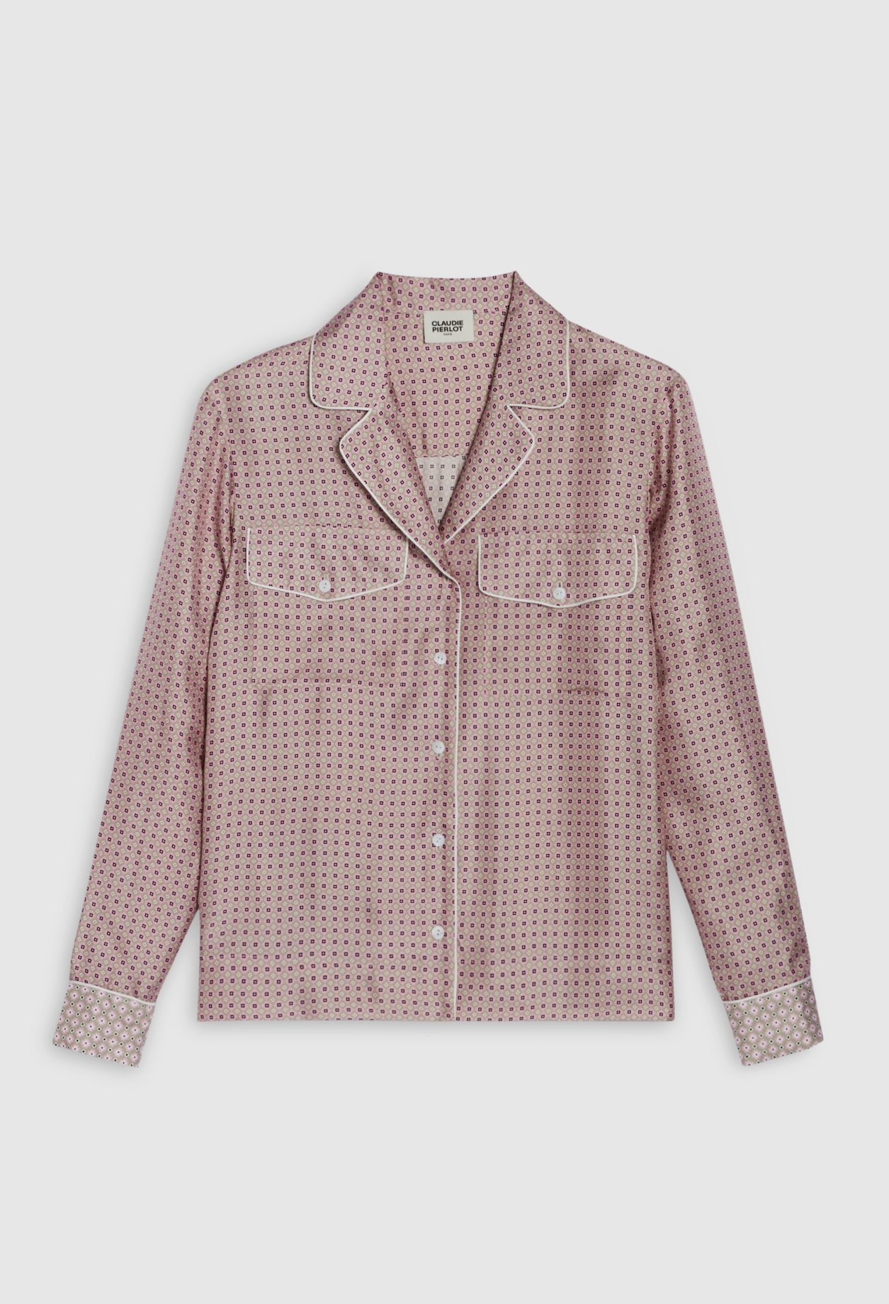 Chemise soie rose poudre