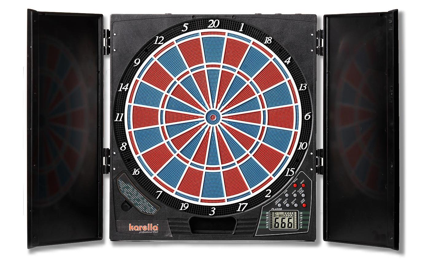 Dartautomat CB-25Elektronisches Dartspiel mit klassischen Schranktüren