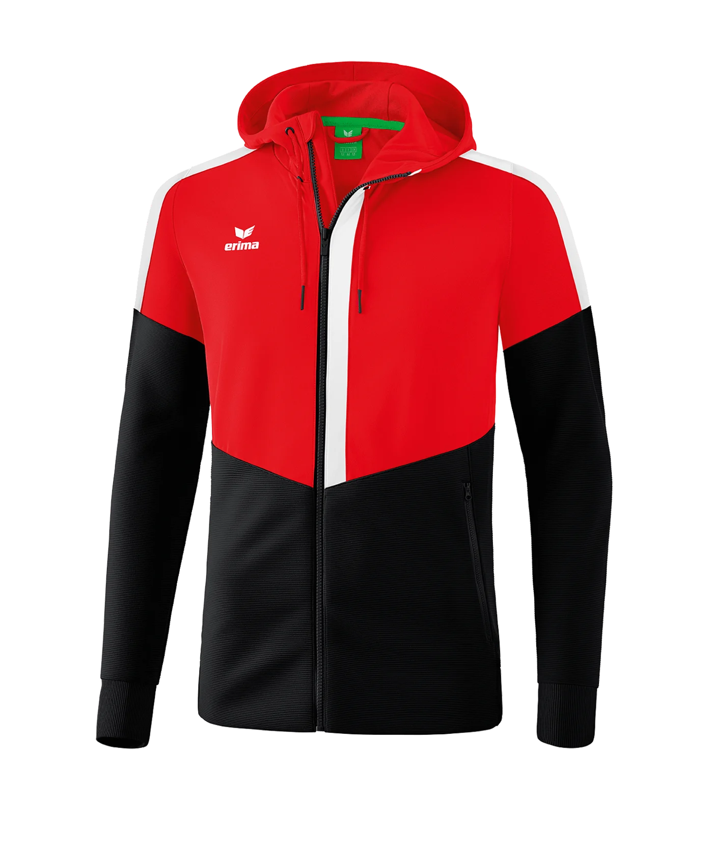 Erima Squad Kapuzen-Trainingsjacke Rot Schwarz