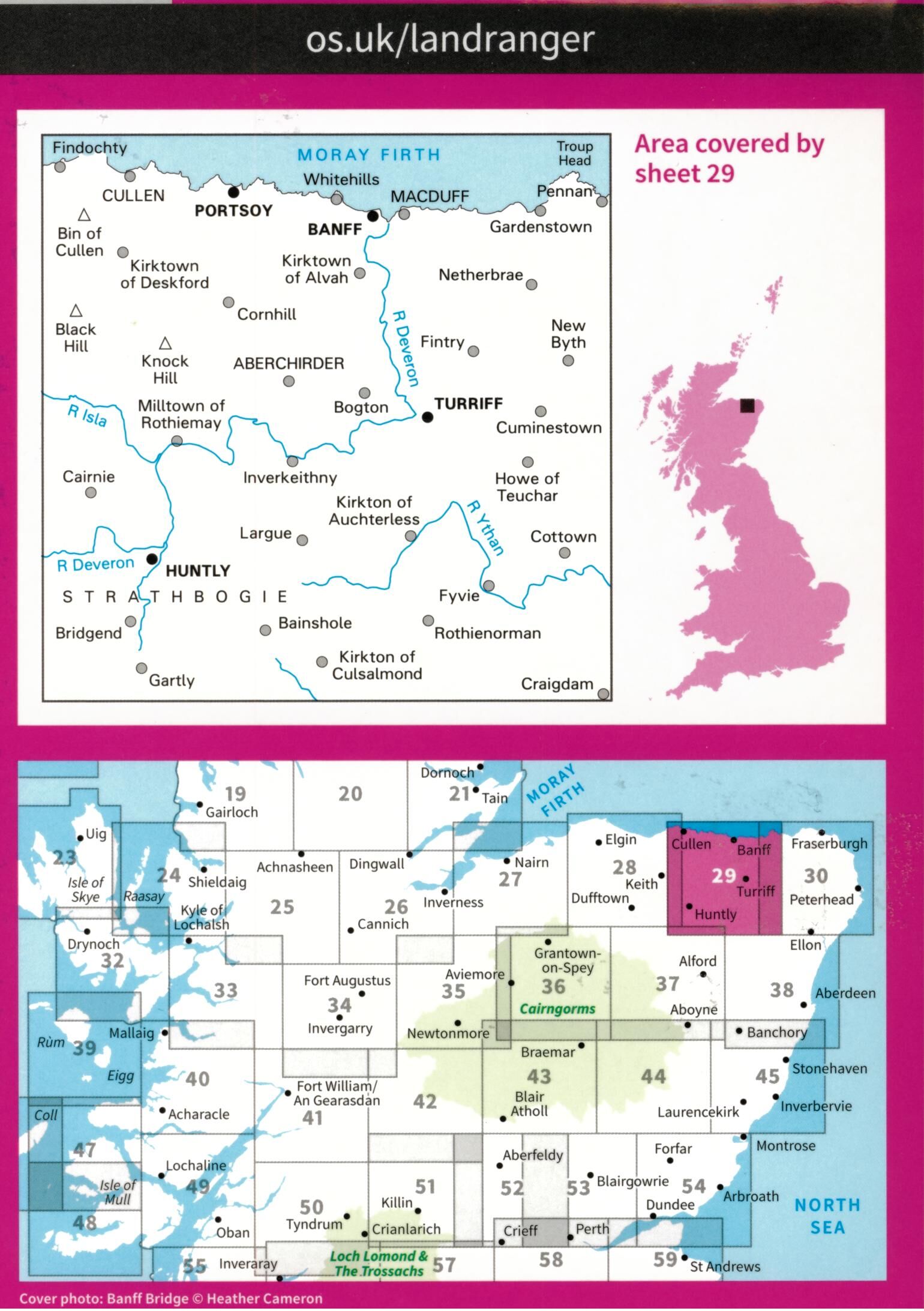 ORDNANCE SURVEY - 29 GB BANFF HUNTLY 1 50 000