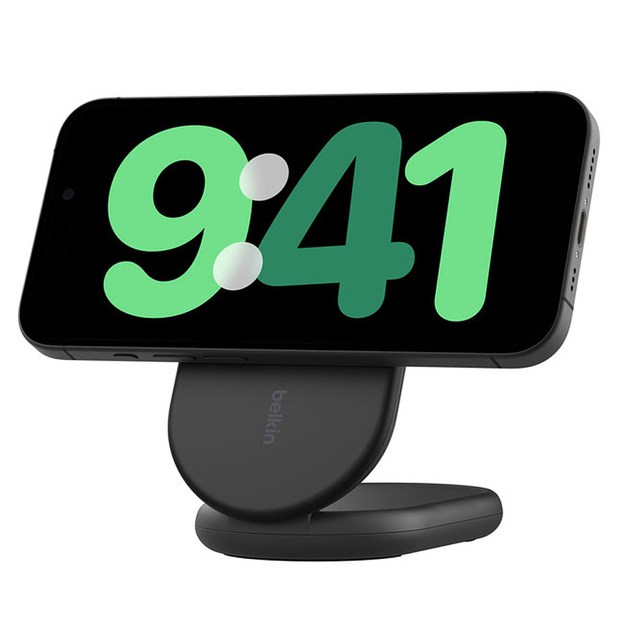 Belkin BoostCharge Socle de Recharge Aimanté et Pliable Qi2 15W - Noir + Chargeur secteur