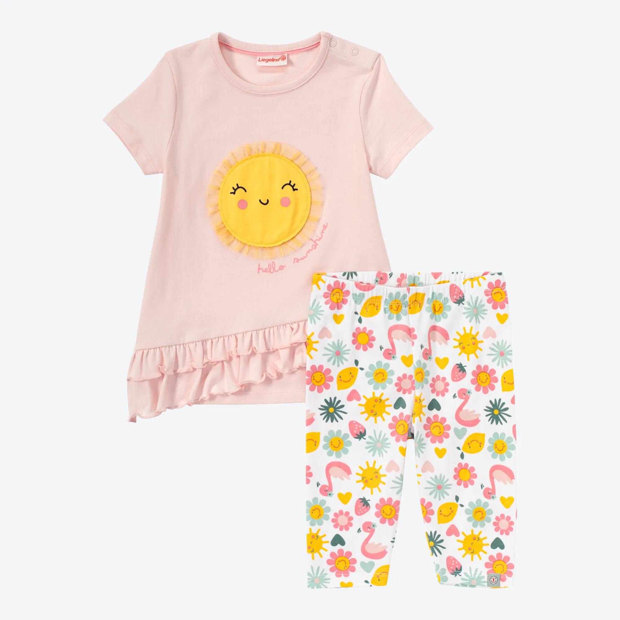 Baby-Mädchen-Set mit Sonnen-Applikation, 2-teilig