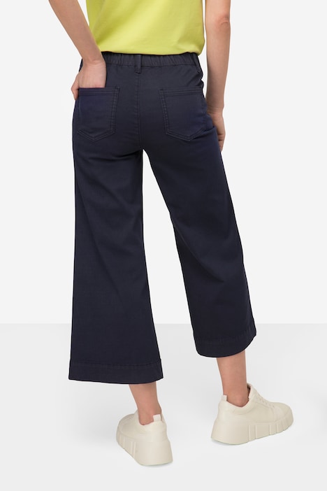 Culotte, wadenlang, weites Bein, Elastikbund