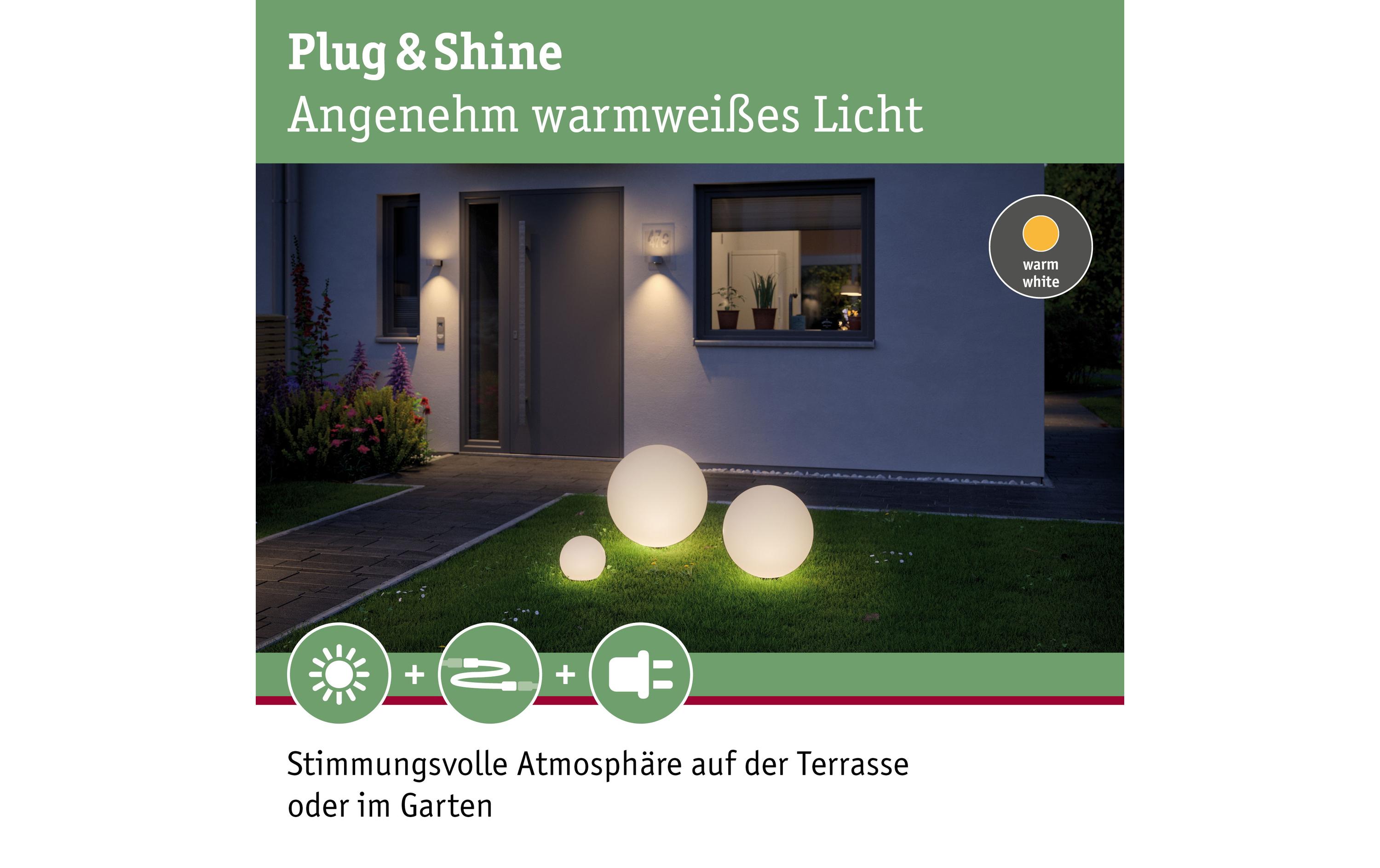 Gartenlicht Plug & Shine GLOBE 40 cmDekoratives Lichtobjekt für den Aussenbereich