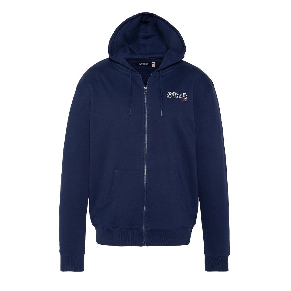 Schott Sweat Zippé Marine Homme Schott SWHSAM