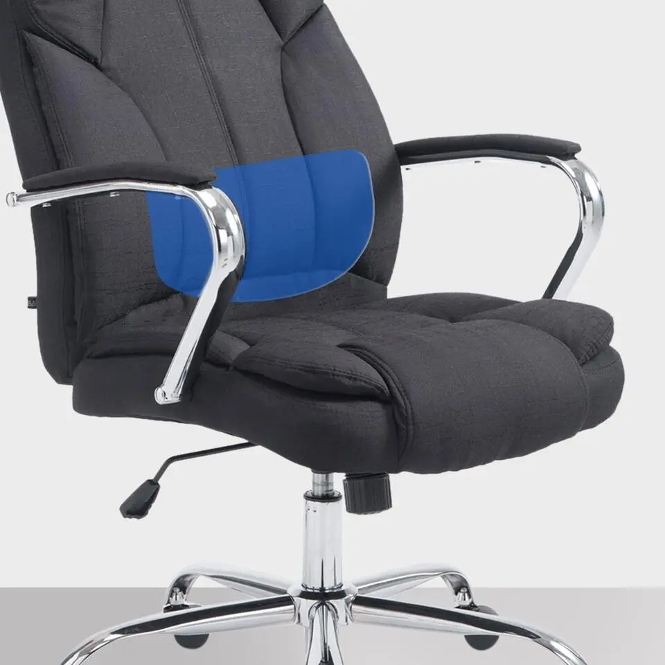 CLP Bureaustoel XXL Xanthos chroom Frame - Stof - zwart