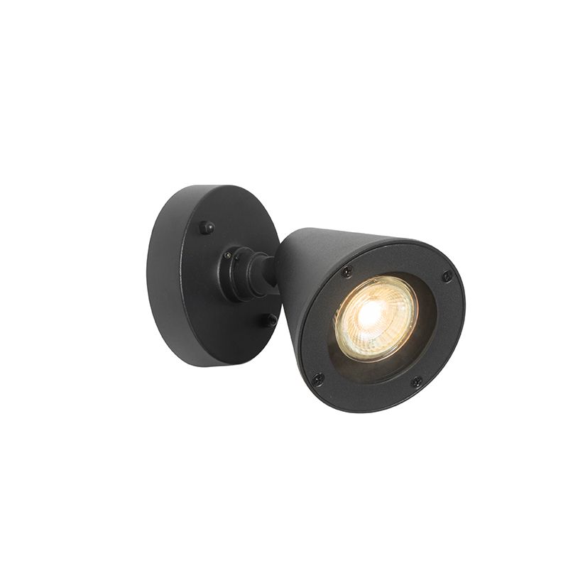 Moderne buiten wandlamp zwart IP44 verstelbaar - Ciara
