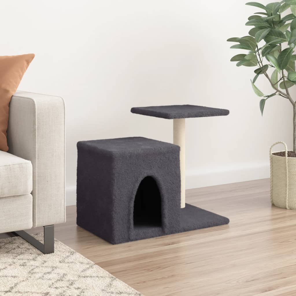 Arranhador para gatos vidaXL com hastes de sisal cinza escuro, 50,5 cm