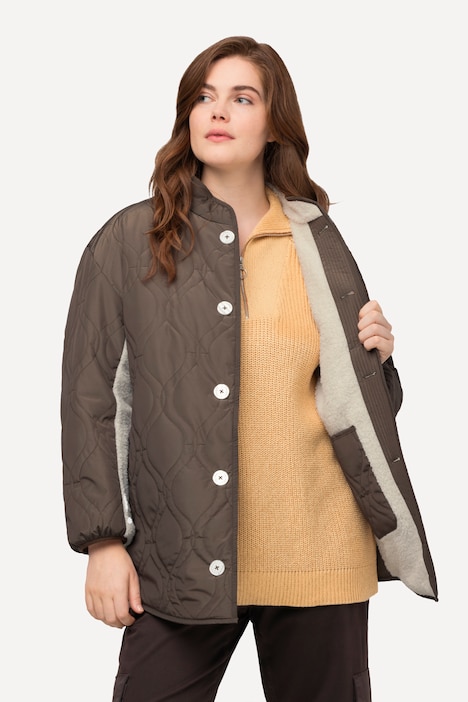 Wendejacke, Stepp/Teddyfleece, Stekragen, recycelt