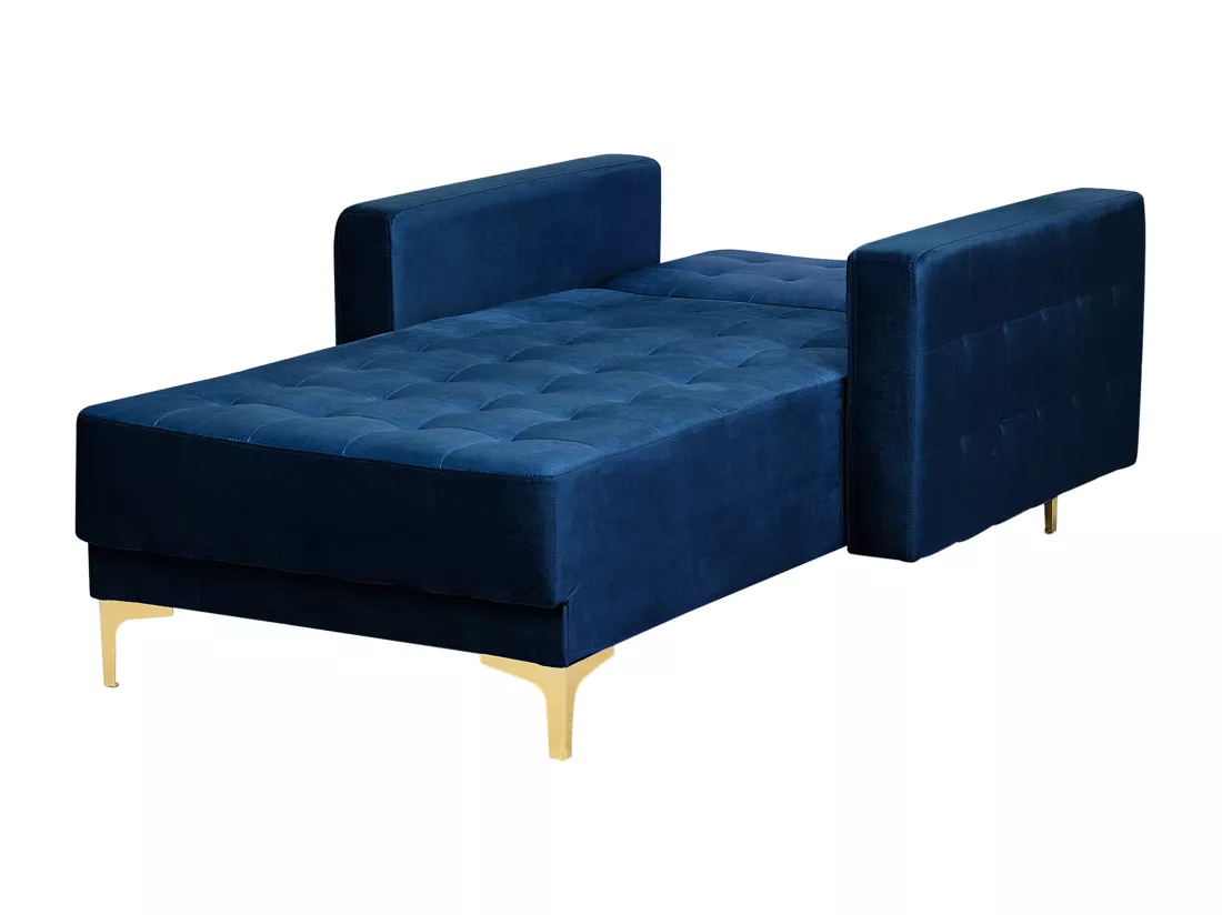 Chaise longue en velours bleu marine ABERDEEN