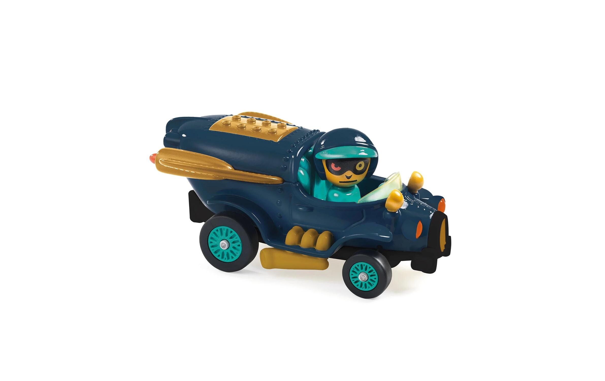 Rennwagen Crazy Motors – Navy flyingSpielzeugauto aus Metall mit fest installierter Fahrerfigur