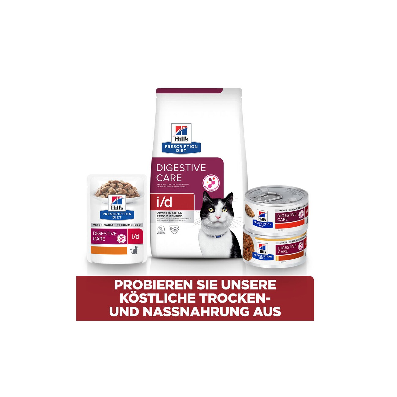 Hill's Prescription Diet i/d Ragout für Katzen, Adult, mit Huhn und zugefügtem Gemüse zur Unterstützung der Verdauung 24x82 g