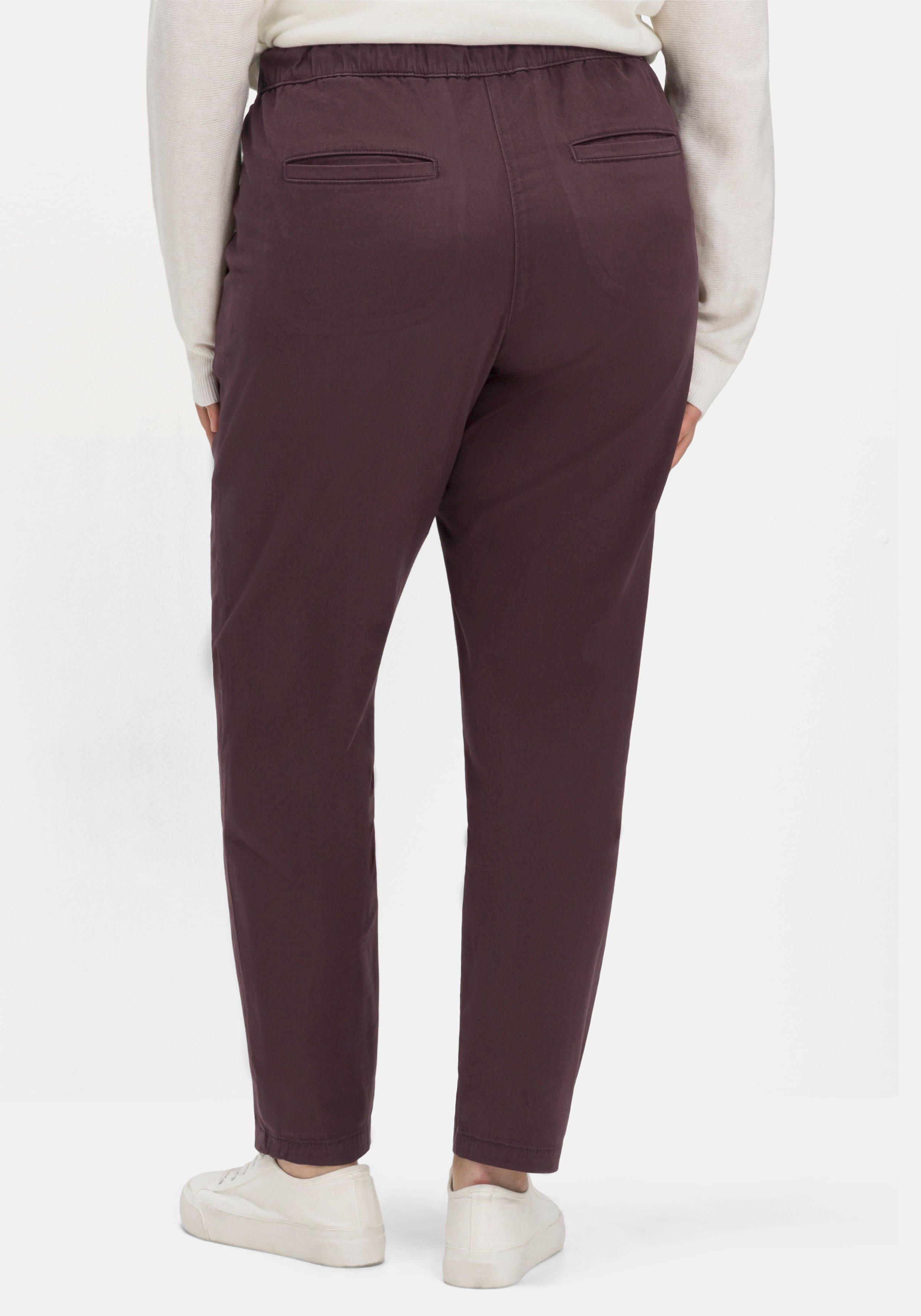 Chinohose mit Schlupfbund, aus weichem Twill