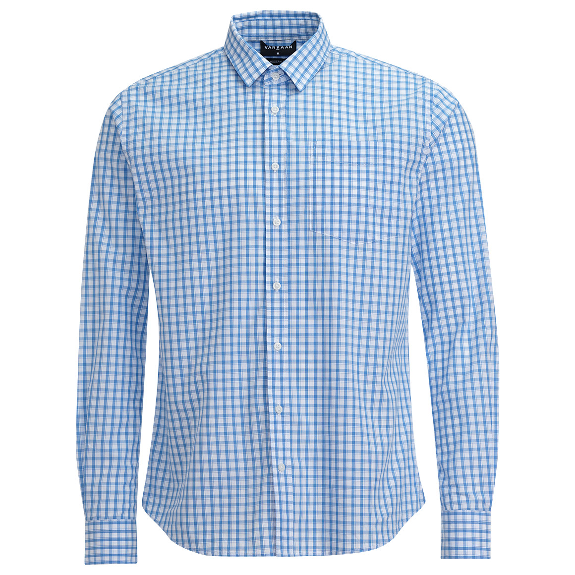 VanVaan Herren Hemd mit Karos hellblau / weiss
