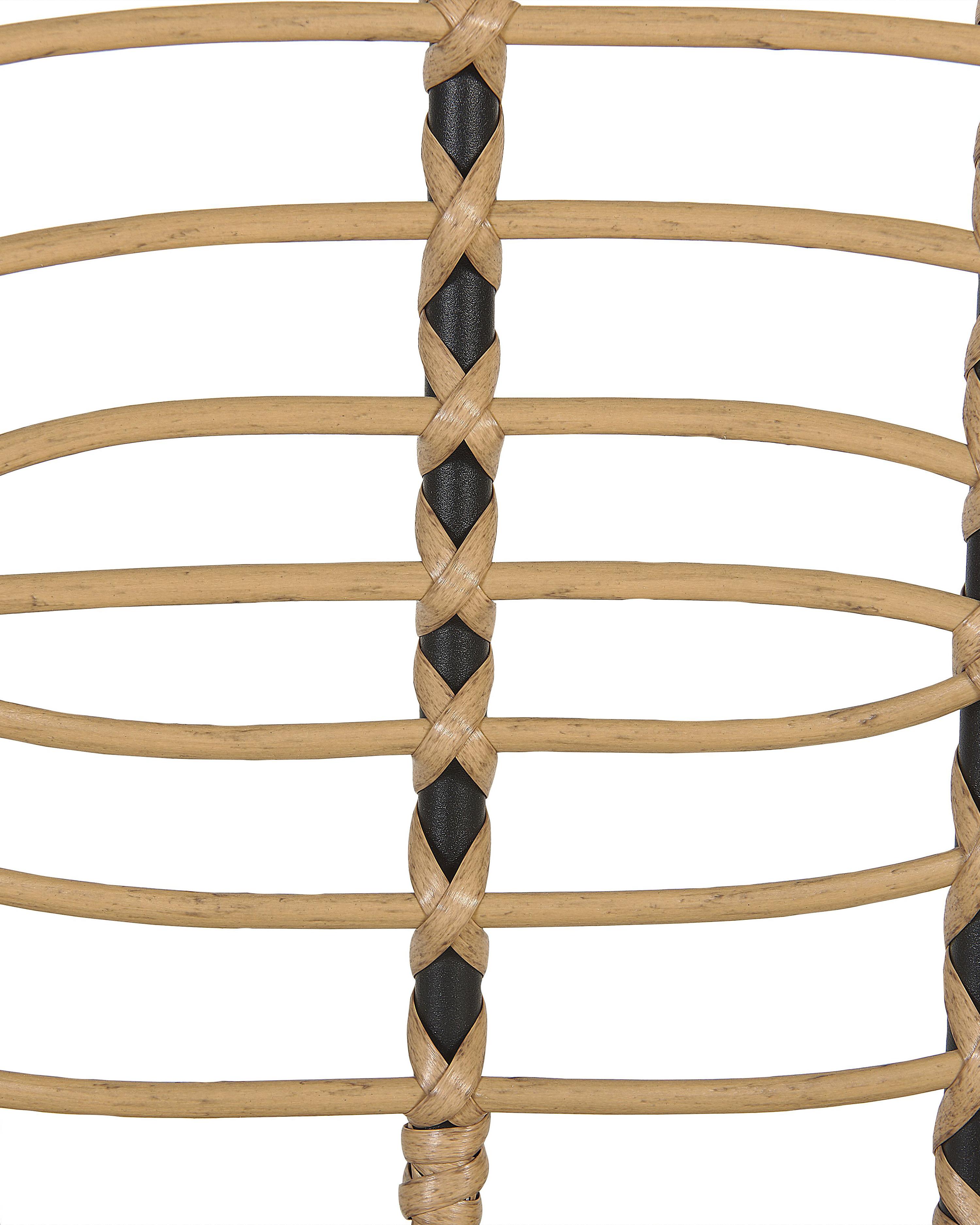 Set van 4 stoelen met zitkussen PRATELLO PE rotan Natuurlijk