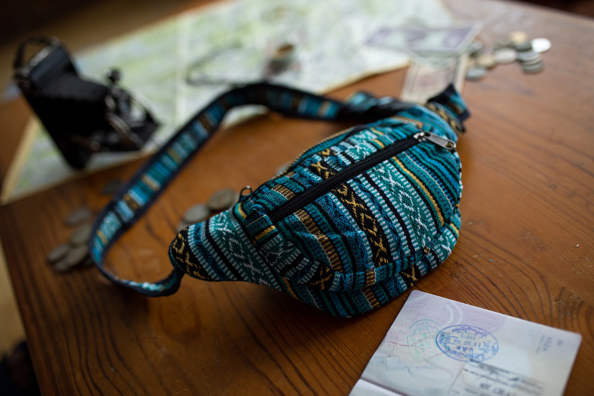 Gürteltasche Nepalstyle 'Denaina', blau, 100% Baumwolle günstig bestellen