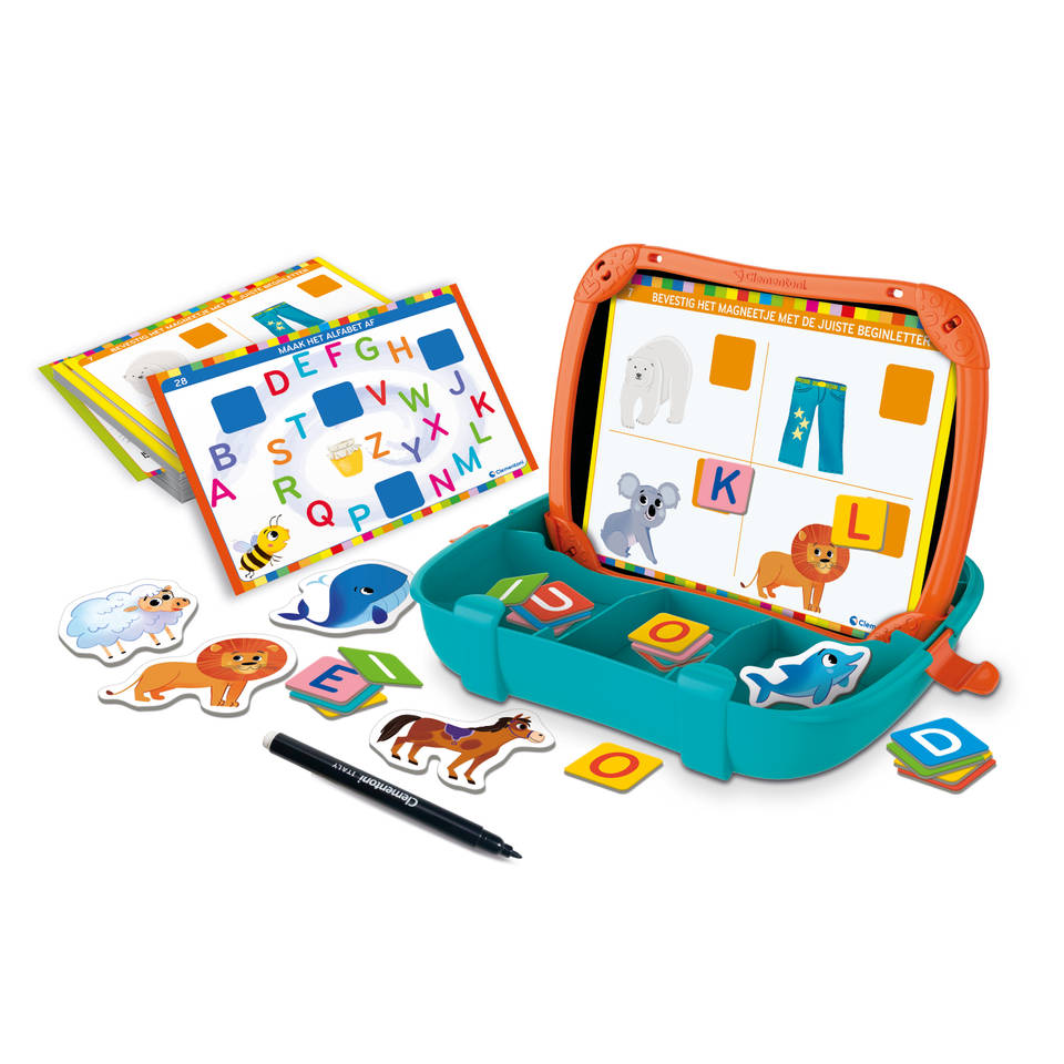 Clementoni koffer met magnetische letters en dieren