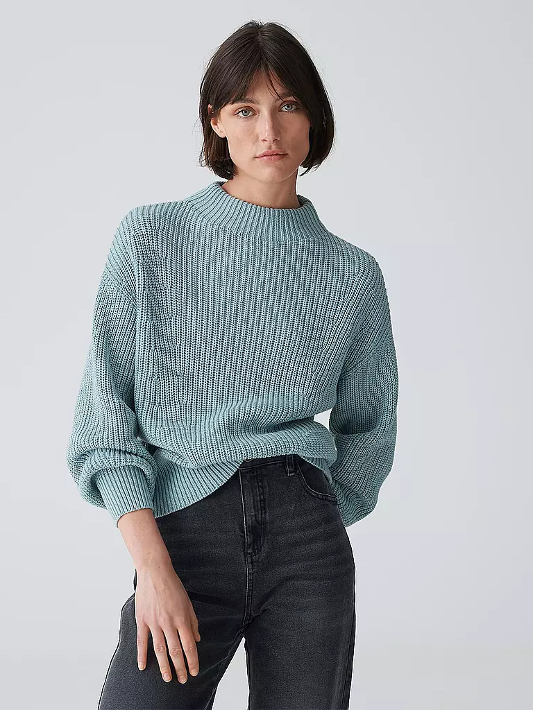 OPUS Rollkragenpullover PUFAMO hellblau