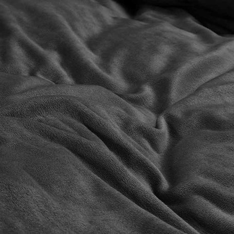 Dekbedovertrek Velvet Uni - Antraciet