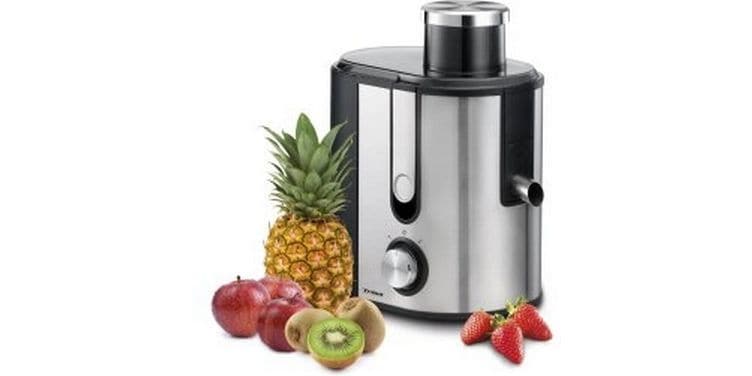 Trisa Entsafter Vital Juicer Schwarz/Silber Slow Juicer für alle Obst- und Gemüsesorten