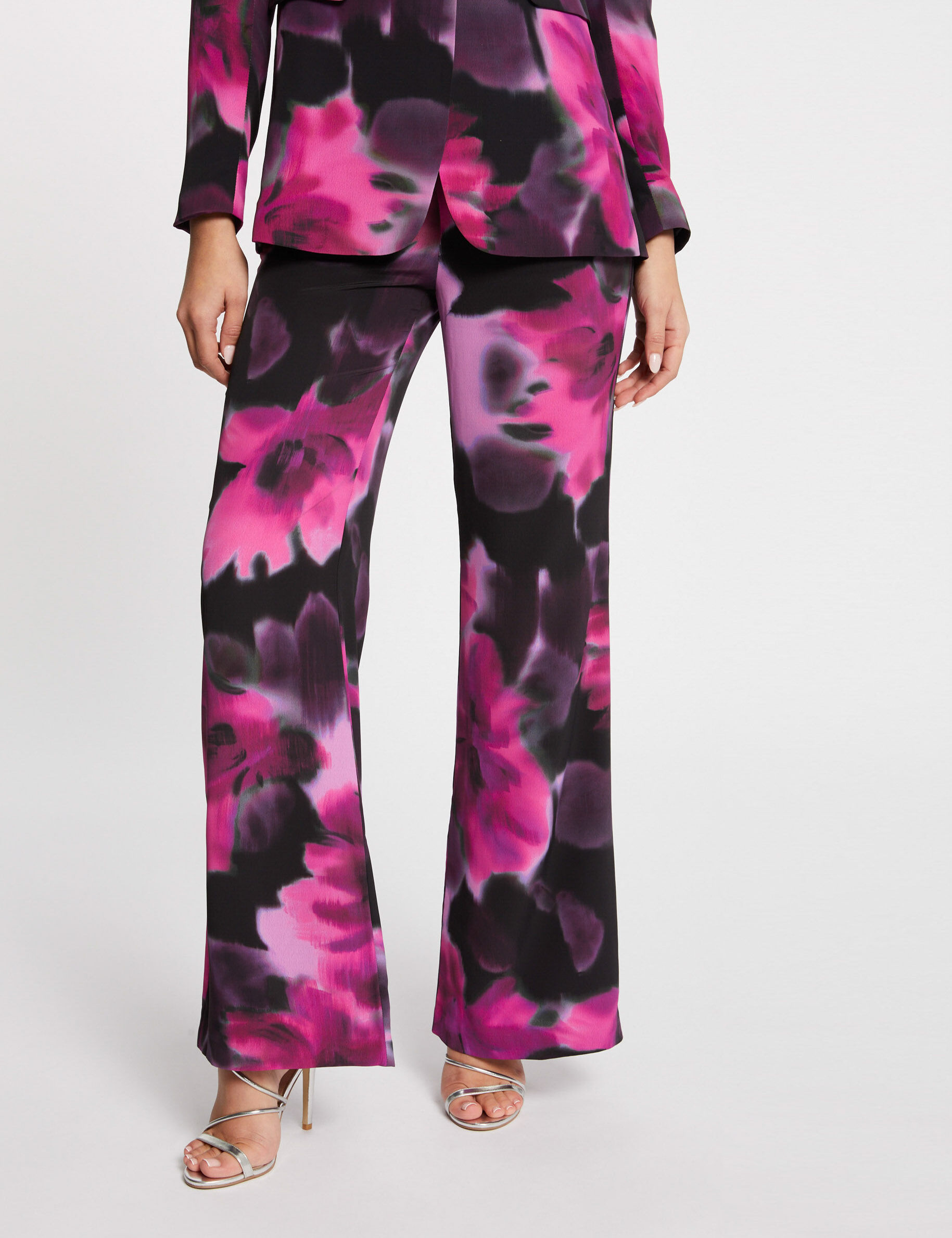 Pantalon large fluide imprimé floral multico femme - multico