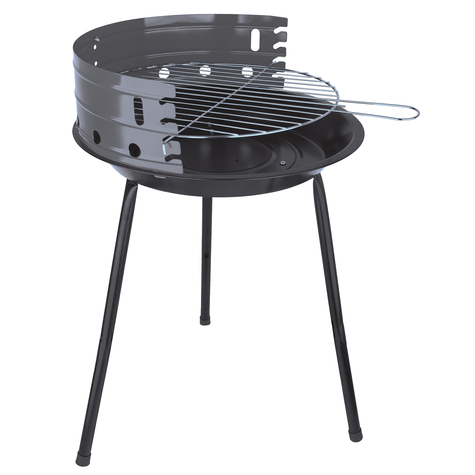 Holzkohle-Standgrill - grau - Edelstahl