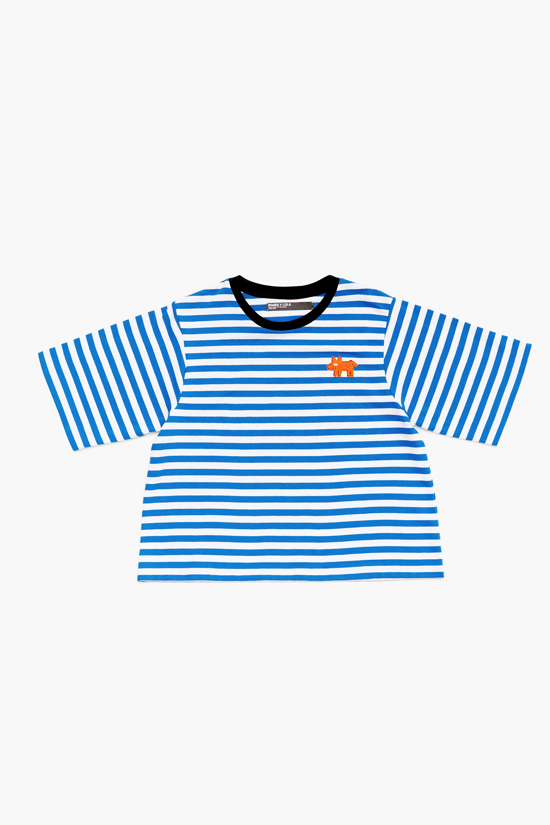camiseta listrada azul para cachorro