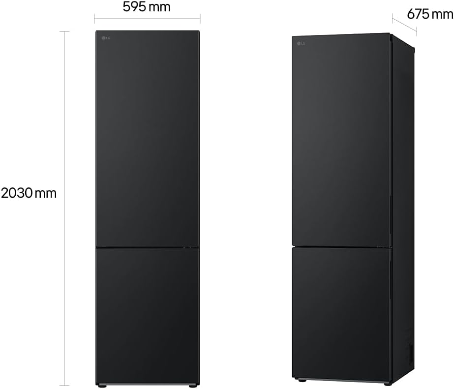 LG GBV22NCCEP Kühl-/Gefrierkombination – Smart Inverter Compressor, Total No Frost, Modern Flat Door Design, Matt Schwarz Metallic, Energieeffizienz C