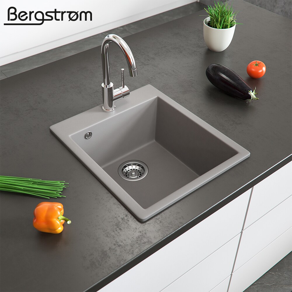 Granit Spüle Küchenspüle Einbauspüle Spülbecken Küche + Siphon Grau