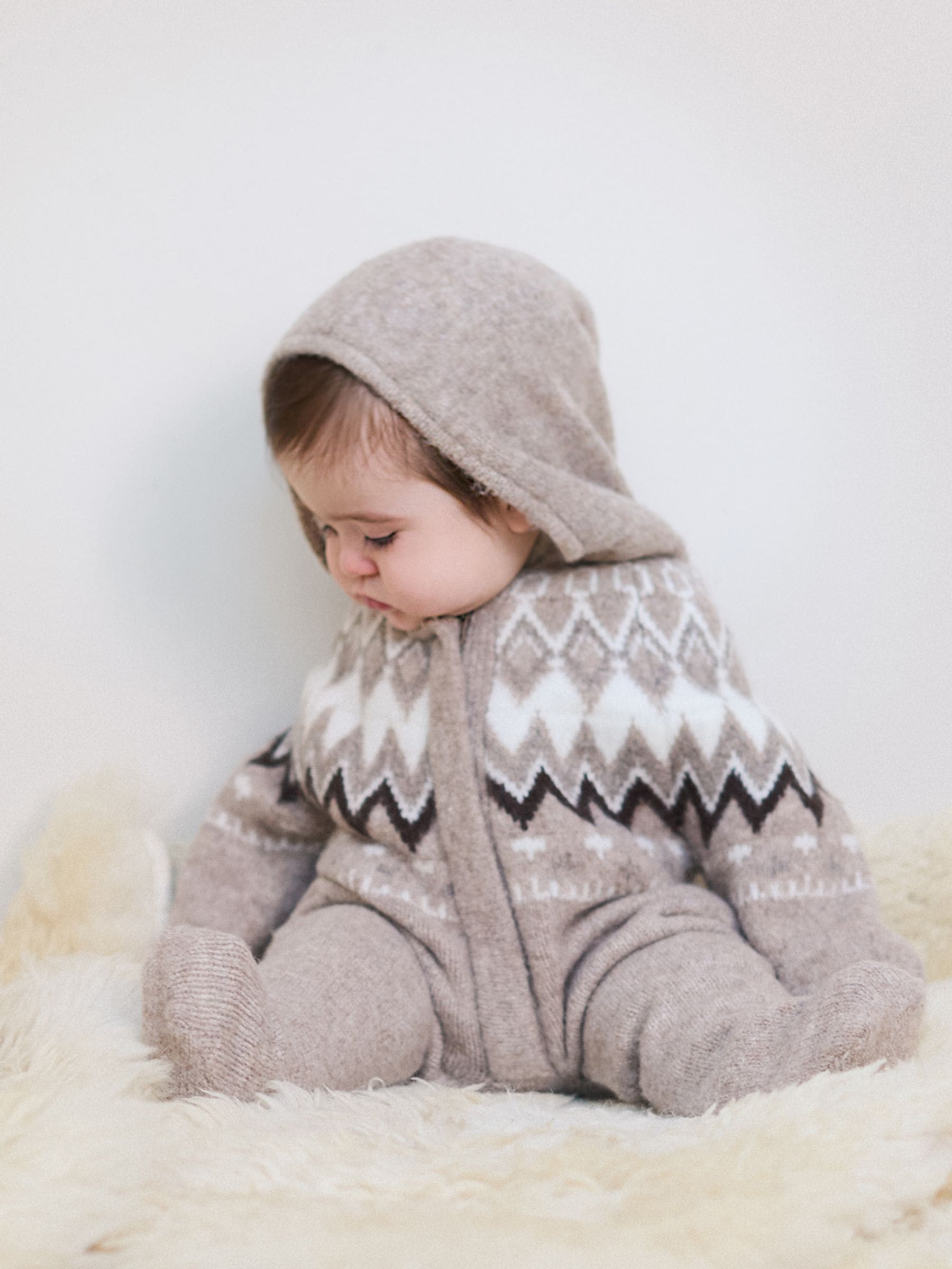 Natuurlijk - The Little Tailor Zacht gebreid gevoerd kerstpakje voor baby's