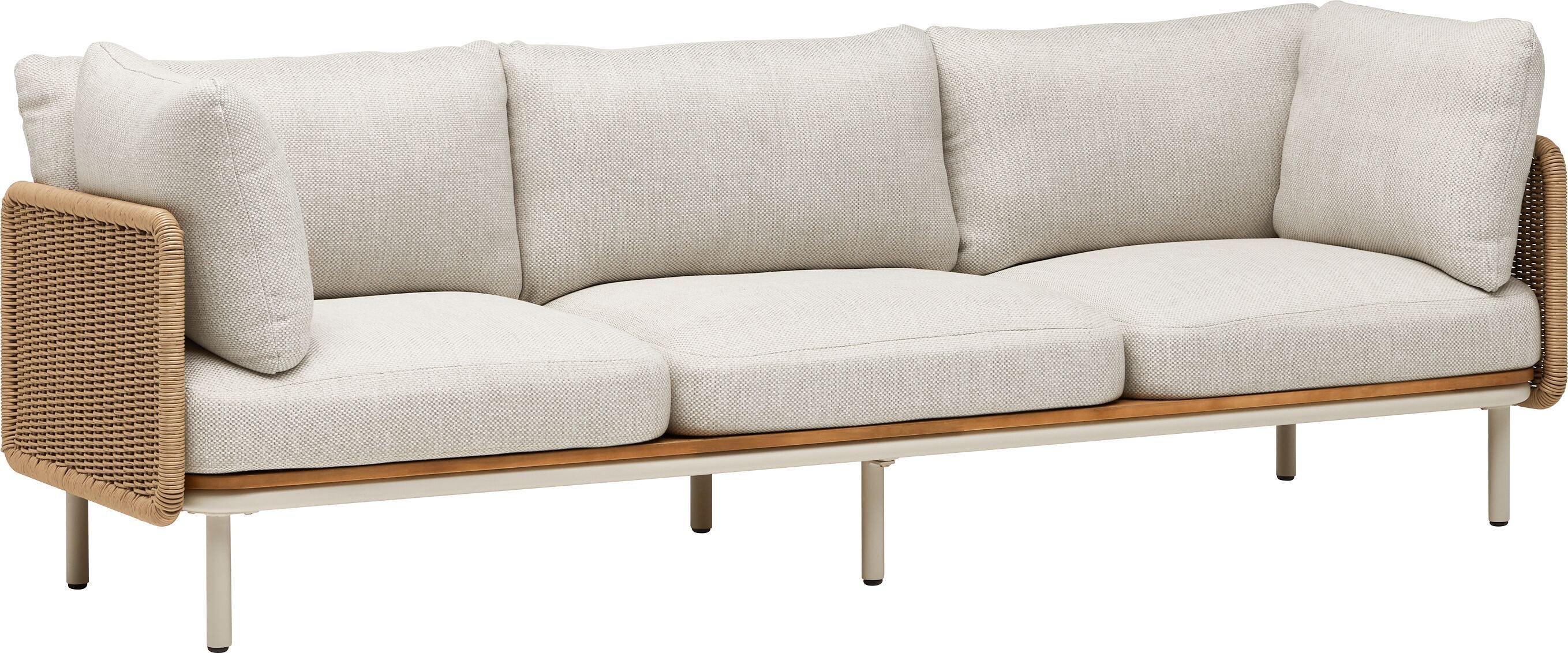 NIHOA 3er Sofa Arml. Kunststoffgefl. - Sand / B: 234.0 cm x T: 81.0 cm x H: 18.0 cm