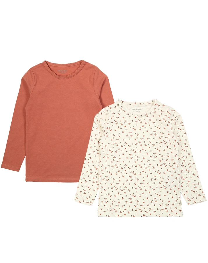 Langarmshirt BASIC 35 2er Pack in canyon rose